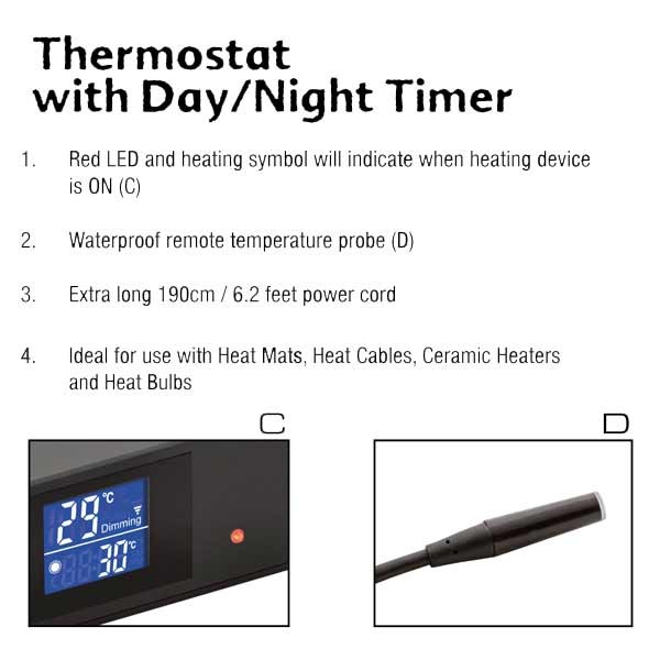 Exo Terra 600W Thermostat with Day/Night Timer 4 Exo Terra 600W Thermostat with Day/Night Timer - Image 4