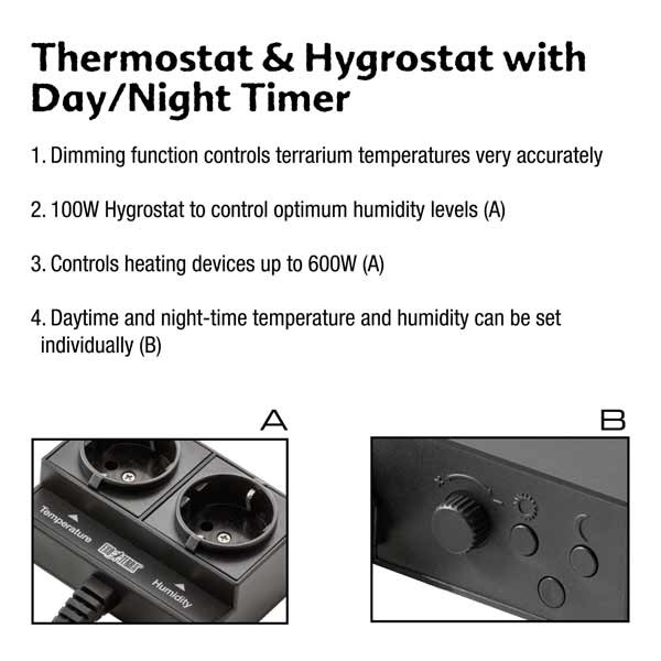 Exo Terra 600W Thermostat & Hygrostat with Day/Night Timer 3 Exo Terra 600W Thermostat & Hygrostat with Day/Night Timer - Image 3