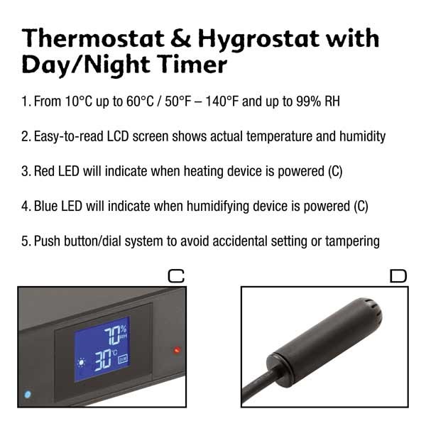 Exo Terra 600W Thermostat & Hygrostat with Day/Night Timer 4 Exo Terra 600W Thermostat & Hygrostat with Day/Night Timer - Image 4