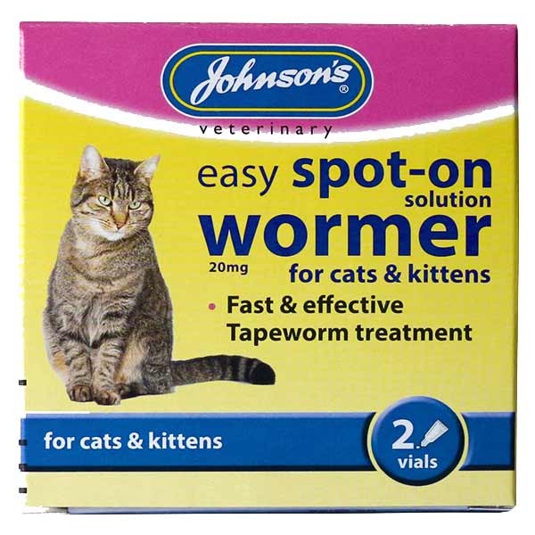 Johnson's Easy Spot-On Wormer for Cats & Kittens 2 pack 1 Johnson's Easy Spot-On Wormer for Cats & Kittens 2 pack