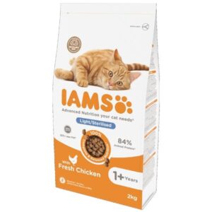 IAMS For Vitality Light/Sterilised Chicken Adult 2kg Dry Cat Food