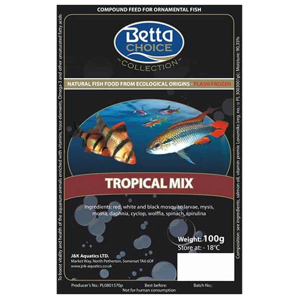 Betta Choice Tropical Mix Blister Pack 1 Betta Choice Tropical Mix Blister Pack
