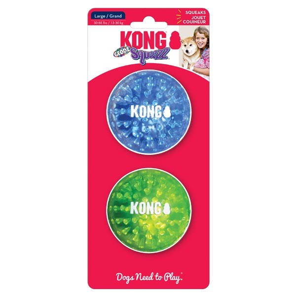 KONG Squeezz Geodz 2 Pack Large Dog Toy 1 KONG Squeezz Geodz 2 Pack Large Dog Toy