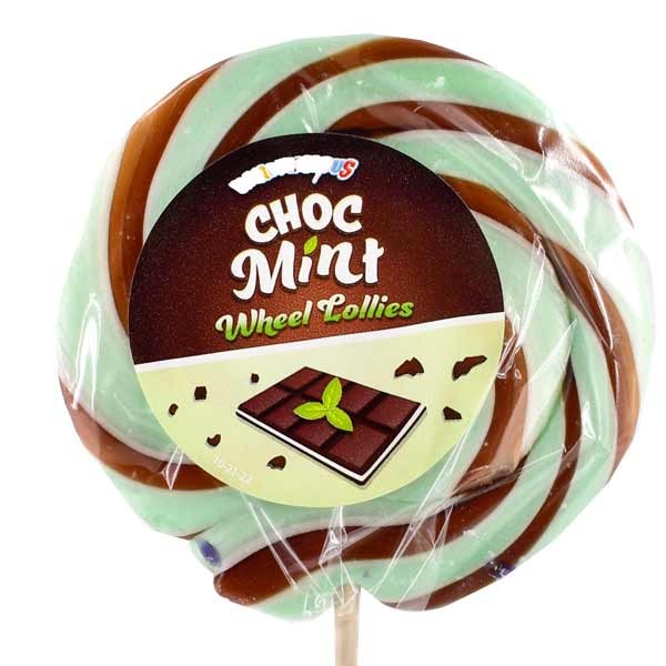 McAdams Kandelicious Large Wheel Mint Chocolate Lolly 75g 1 McAdams Kandelicious Large Wheel Mint Chocolate Lolly 75g