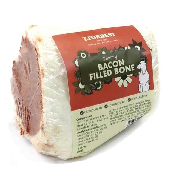 T.Forest Filled Bone Yummy Bacon Flavour Single Dog Treat 1 T.Forest Filled Bone Yummy Bacon Flavour Single Dog Treat