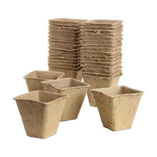 Gro-Sure Fibre Pots Square 6cm 80 Pack 2 Gro-Sure Fibre Pots Square 6cm 80 Pack - Image 2