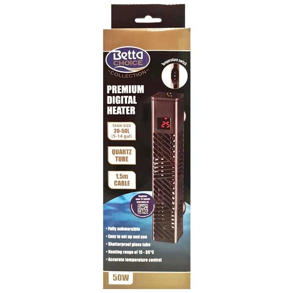 Betta Choice Premium Digital Aquarium Heater 50w 1 Betta Choice Premium Digital Aquarium Heater 50w