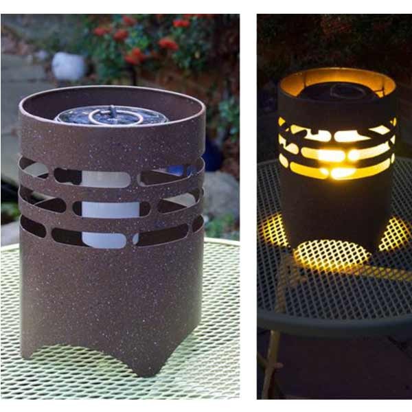 Greenkey Small Table Top Cylinder Shaped Solar Flamelight 18x25.5cm 2 Greenkey Small Table Top Cylinder Shaped Solar Flamelight 18x25.5cm - Image 2