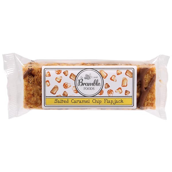 Bramble Foods Salted Caramel Chip Flapjack 1 Bramble Foods Salted Caramel Chip Flapjack