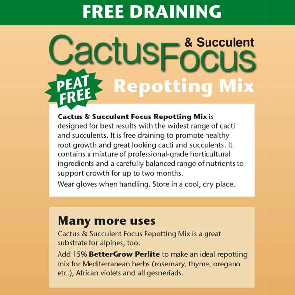Growth Technology Cactus & Succulent Focus Repotting Mix Peat Free 3 Litres 2 Growth Technology Cactus & Succulent Focus Repotting Mix Peat Free 3 Litres - Image 2
