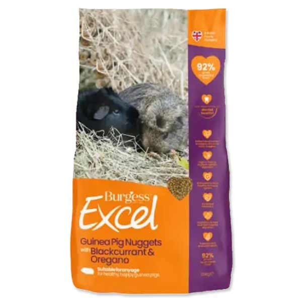 Burgess Excel Guinea Pig Blackcurrant & Oregano Nuggets 1.5kg 1 Burgess Excel Guinea Pig Blackcurrant & Oregano Nuggets 1.5kg