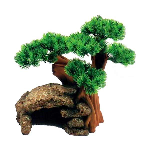 Aqua One Bonsai Tree with Rock Cave 33.5x22x30cm 1 Aqua One Bonsai Tree with Rock Cave 33.5x22x30cm