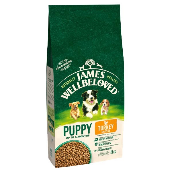 James Wellbeloved Turkey & Rice Puppy 15kg Dry Dog Food 1 James Wellbeloved Turkey & Rice Puppy 15kg Dry Dog Food