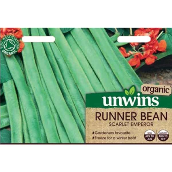 Unwins Runner Bean Scarlet Emperor Organic Seeds 1 Unwins Runner Bean Scarlet Emperor Organic Seeds