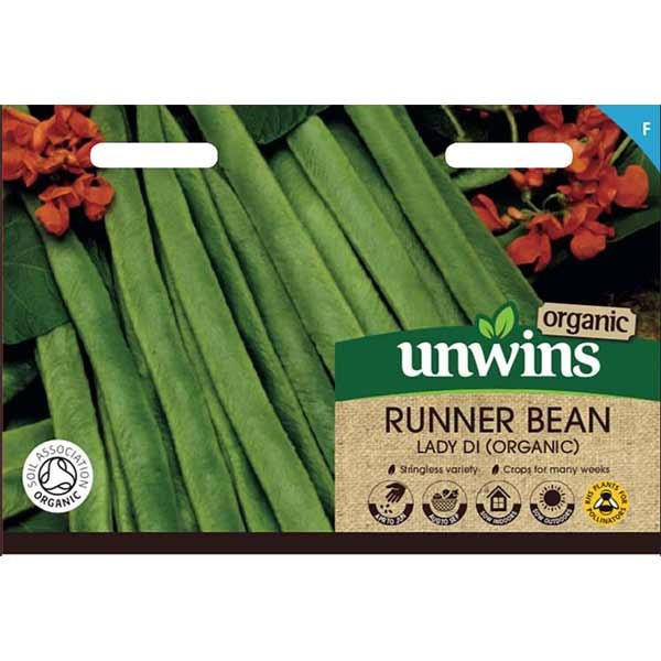 Unwins Runner Bean Lady Di Organic Seeds 1 Unwins Runner Bean Lady Di Organic Seeds