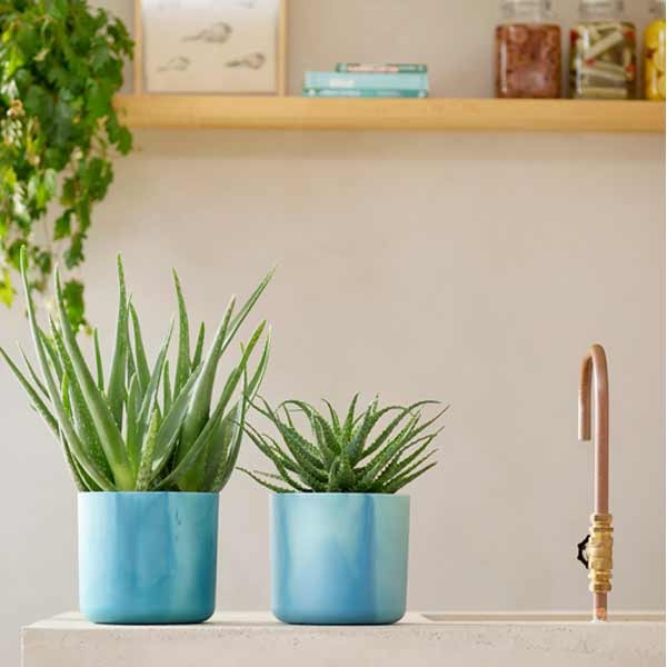 Elho The Ocean Collection Round Atlantic Blue 22cm Flower Pot 4 Elho The Ocean Collection Round Atlantic Blue 22cm Flower Pot - Image 4