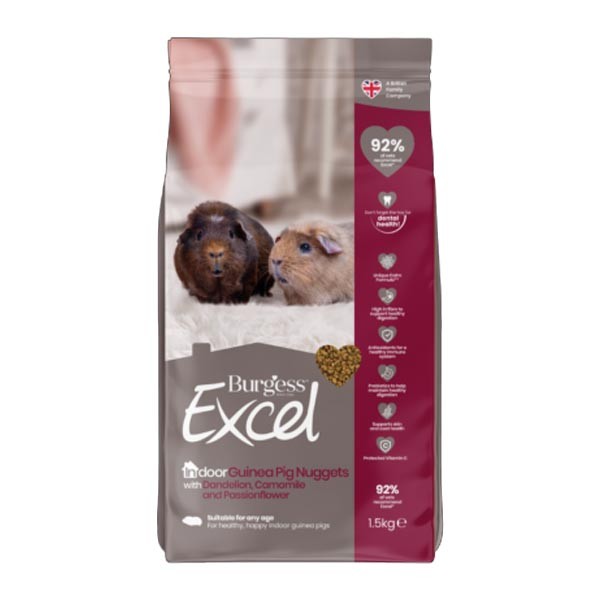 Burgess Excel Indoor Guinea Pig Nuggets 1.5kg 1 Burgess Excel Indoor Guinea Pig Nuggets 1.5kg