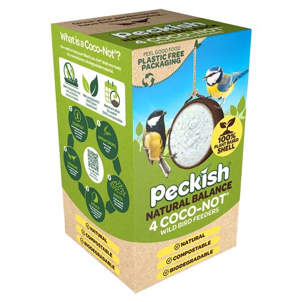Peckish Natural Balance Coco-Not Wild Bird Feeder 4 Pack 1 Peckish Natural Balance Coco-Not Wild Bird Feeder 4 Pack