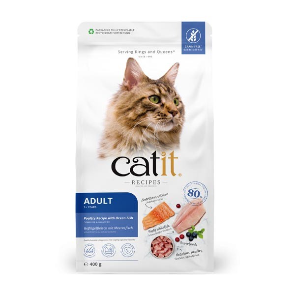Catit Recipes Adult Poultry with Ocean Fish 400g Dry Cat Food 1 Catit Recipes Adult Poultry with Ocean Fish 400g Dry Cat Food