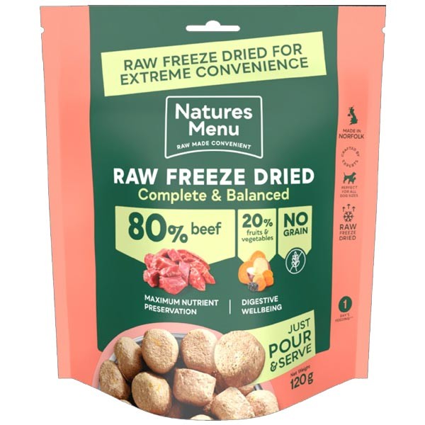 Natures Menu Complete Freeze Dried Beef Dog Food 120g 1 Natures Menu Complete Freeze Dried Beef Dog Food 120g