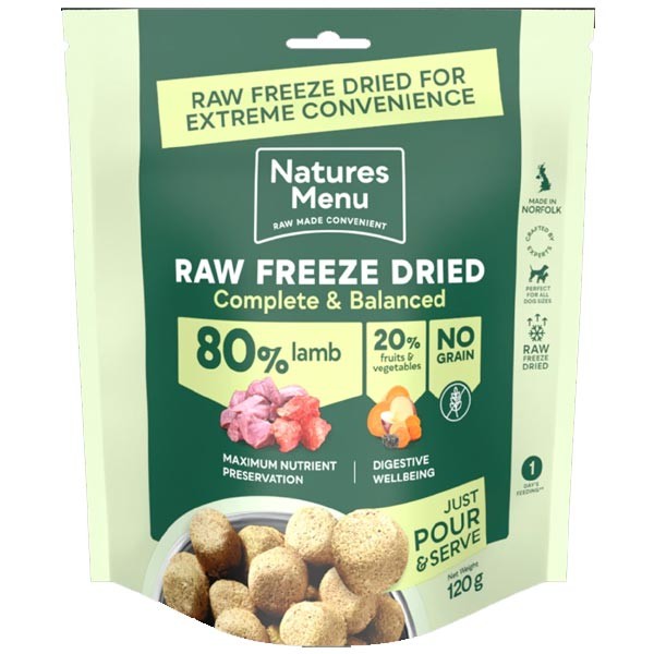 Natures Menu Complete Freeze Dried Lamb Dog Food 120g 1 Natures Menu Complete Freeze Dried Lamb Dog Food 120g