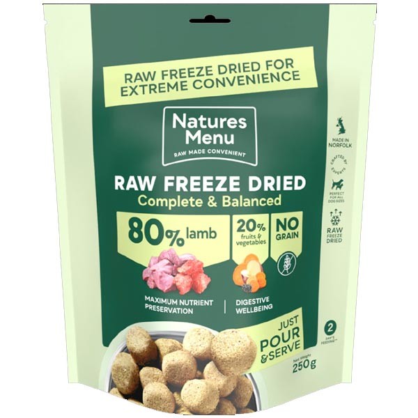 Natures Menu Complete Freeze Dried Lamb Dog Food 250g 1 Natures Menu Complete Freeze Dried Lamb Dog Food 250g