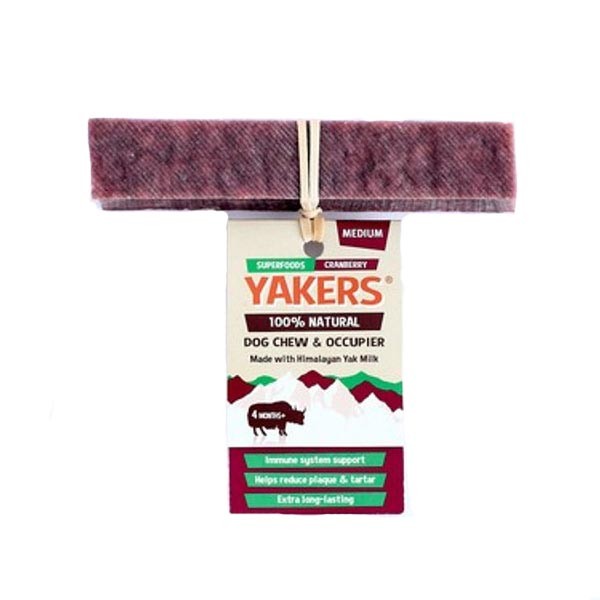Yakers Yak Milk Chew Cranberry Medium Single Dog Treat 1 Yakers Yak Milk Chew Cranberry Medium Single Dog Treat