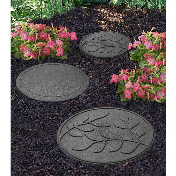 EcoWay Leaves Grey Eco Stepping Stone 46cm 2 EcoWay Leaves Grey Eco Stepping Stone 46cm - Image 2