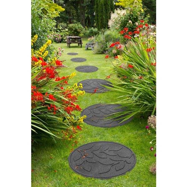 EcoWay Leaves Grey Eco Stepping Stone 46cm 3 EcoWay Leaves Grey Eco Stepping Stone 46cm - Image 3