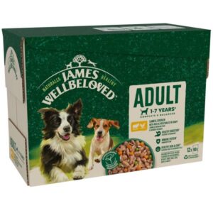 James Wellbeloved Adult Lamb & Chicken with Rice in Gravy 12 x 90g Wet Dog Food