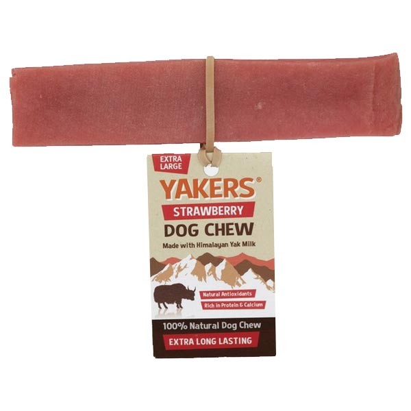 Yakers Yak Milk Dog Chew Strawberry Extra Large 1 Yakers Yak Milk Dog Chew Strawberry Extra Large