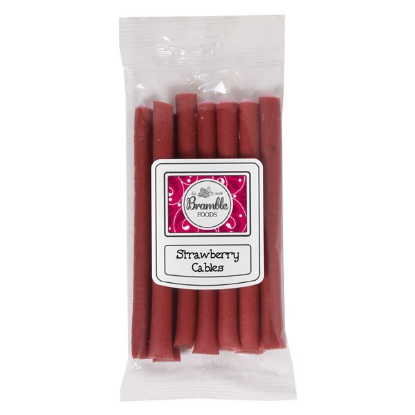 Bramble Foods Strawberry Liqourice Cables 8 pack 1 Bramble Foods Strawberry Liqourice Cables 8 pack