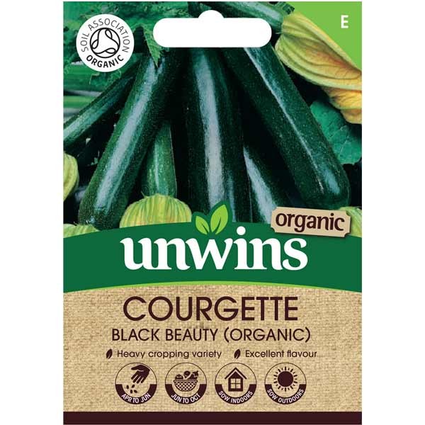 Unwins Organic Courgette Black Beauty Seeds 1 Unwins Organic Courgette Black Beauty Seeds