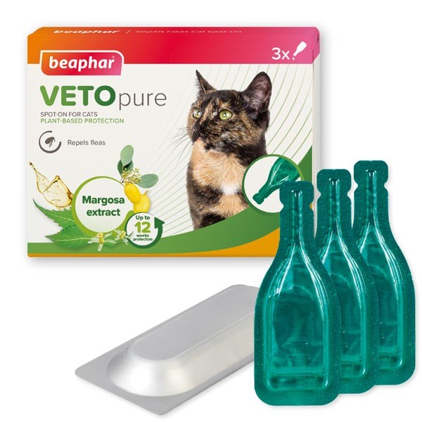 Beaphar VETOpure Plant-Based Protection Flea Spot-On for Cats 3 Pipettes 4 Beaphar VETOpure Plant-Based Protection Flea Spot-On for Cats 3 Pipettes - Image 4