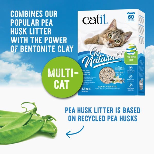 Catit Go Natural! Vanilla Clumping Pea Husk Cat Litter 6.4kg 2 Catit Go Natural! Vanilla Clumping Pea Husk Cat Litter 6.4kg - Image 2