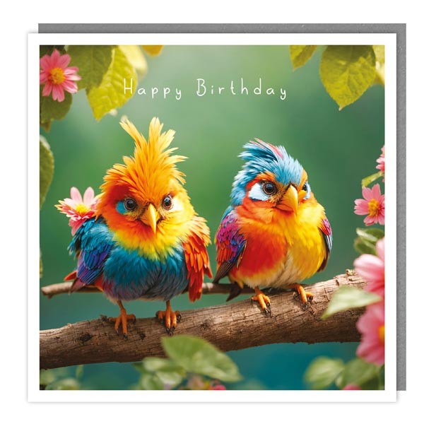 The Light Hearted Collection "Two Colourful Birds" Card 1 The Light Hearted Collection "Two Colourful Birds" Card