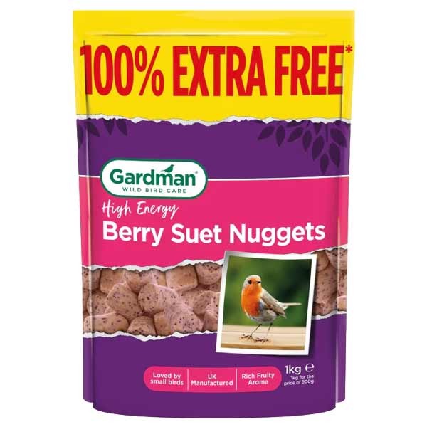 Gardman Berry Suet Nuggets 500g + 100% Extra Free 1 Gardman Berry Suet Nuggets 500g + 100% Extra Free