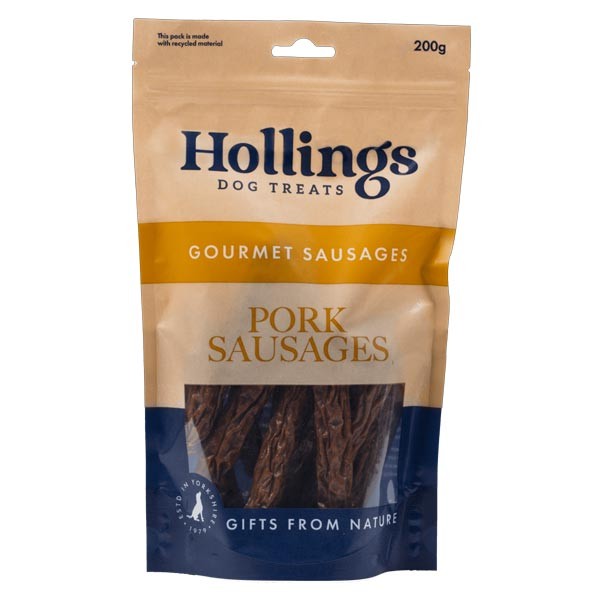 Hollings Pork Sausages 200g Dog Treats 1 Hollings Pork Sausages 200g Dog Treats