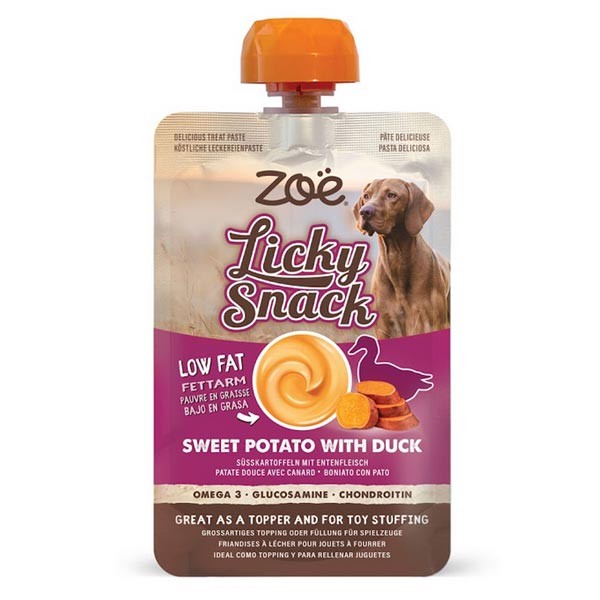 Zoe Licky Snack Sweet Potato with Duck Lickable Dog Treat Paste 85g 1 Zoe Licky Snack Sweet Potato with Duck Lickable Dog Treat Paste 85g