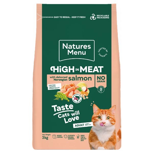 Natures Menu Cat High In Meat No Grain Salmon 3Kg 1 Natures Menu Cat High In Meat No Grain Salmon 3Kg