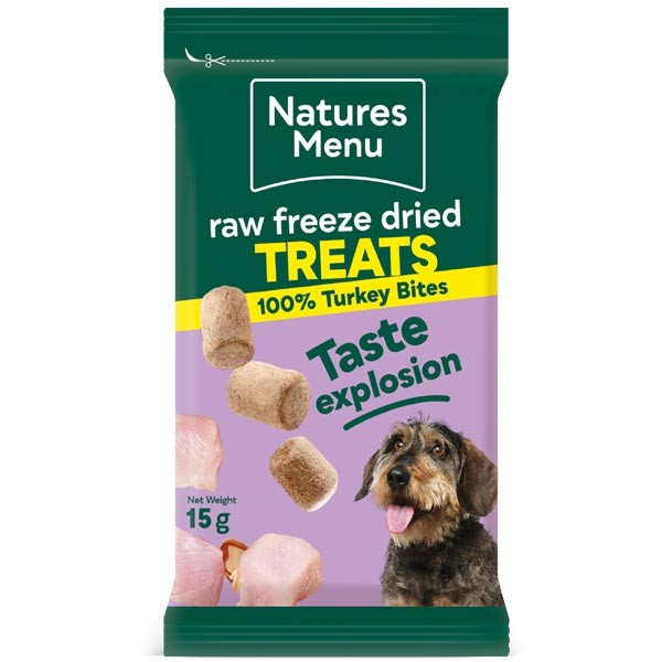 Natures Menu Freeze Dried Turkey Bites 15g 1 Natures Menu Freeze Dried Turkey Bites 15g