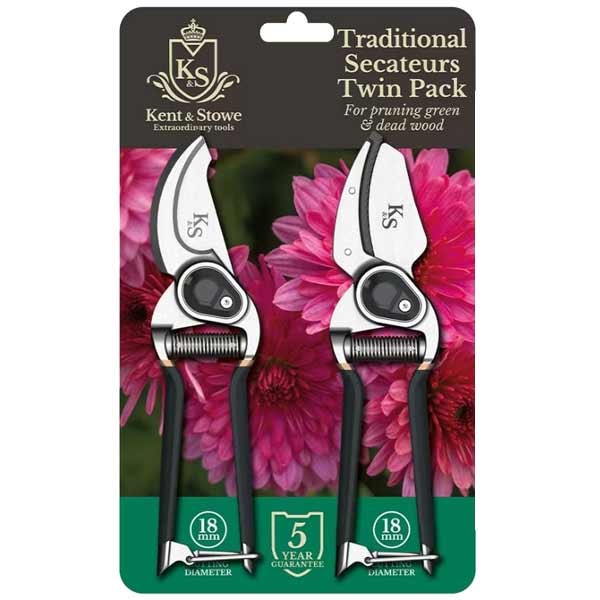 Kent & Stowe Traditional Secateurs Twin Pack 1 Kent & Stowe Traditional Secateurs Twin Pack