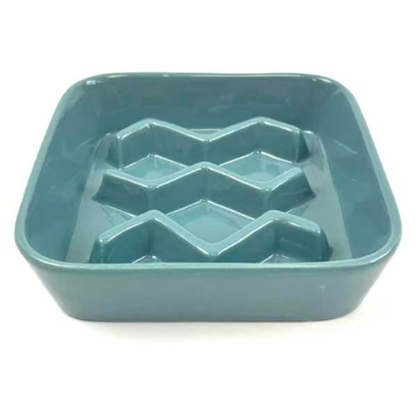 Slow Feeder Chevron Pet Bowl 16cm 1 Slow Feeder Chevron Pet Bowl 16cm