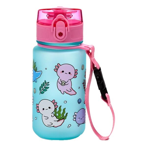 Adoramals Axolotl Pop Top Shatterproof Children's Bottle 350ml 2 Adoramals Axolotl Pop Top Shatterproof Children's Bottle 350ml - Image 2