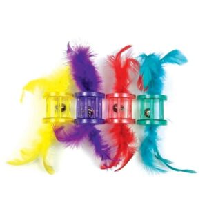 Happy Pet Tabby Patch Feather Rattle Cat Toy
