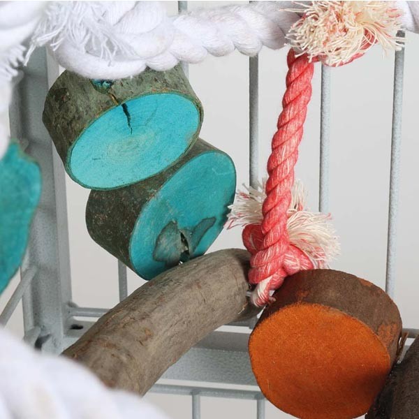 Northern Parrot Jungle Wood & Rope Ladder Parrot Toy 4 Northern Parrot Jungle Wood & Rope Ladder Parrot Toy - Image 4