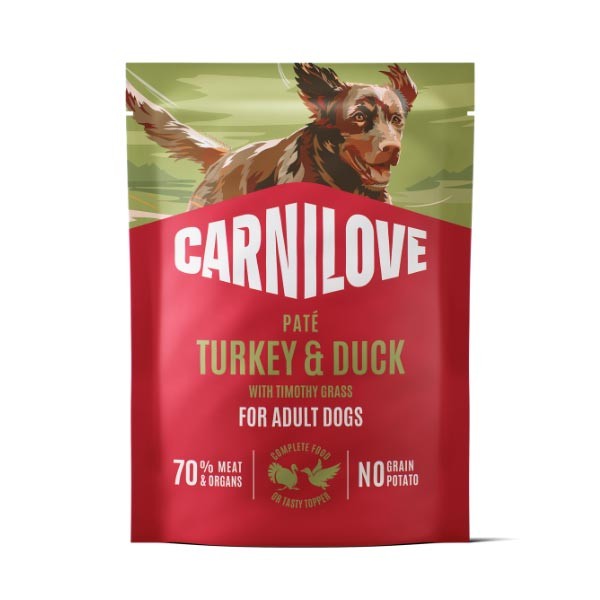 Carnilove Turkey & Duck with Timothy Grass 300g Pouch Wet Dog Food 1 Carnilove Turkey & Duck with Timothy Grass 300g Pouch Wet Dog Food