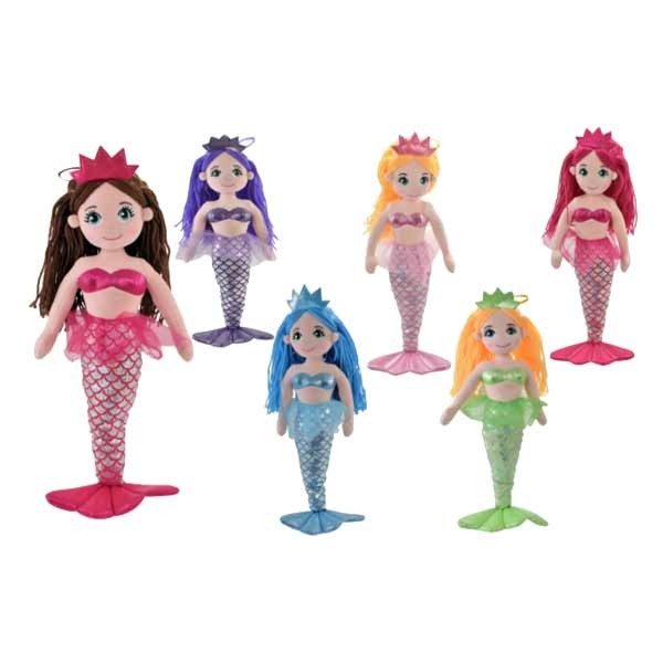 Plush Mermaid 55cm Assorted colours 1 Plush Mermaid 55cm Assorted colours