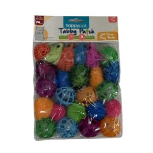 Happy Pet Tabby Patch Cat Play Ball Multi-Pack