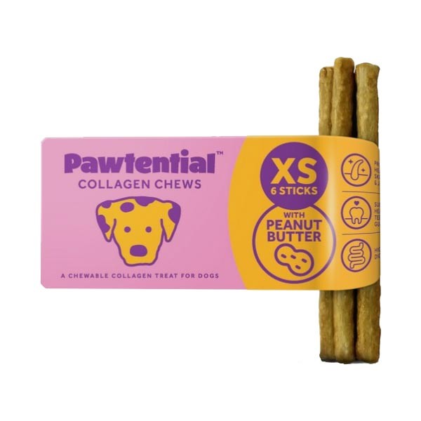 Pawtential Collagen Peanut Butter Chew Sticks X-Small 6 Pack 1 Pawtential Collagen Peanut Butter Chew Sticks X-Small 6 Pack